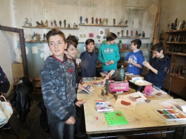 students at the art school